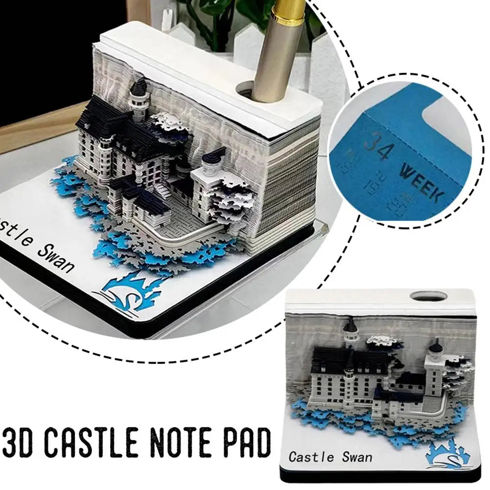 Fairytale Desk — 3D Castle Paper Sculpture Notepad