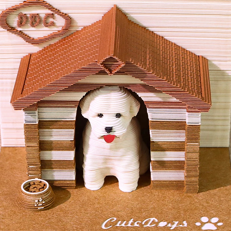 3D Tear-Away Desk Calendar 2026 — Paper Carving Art Memo Pad