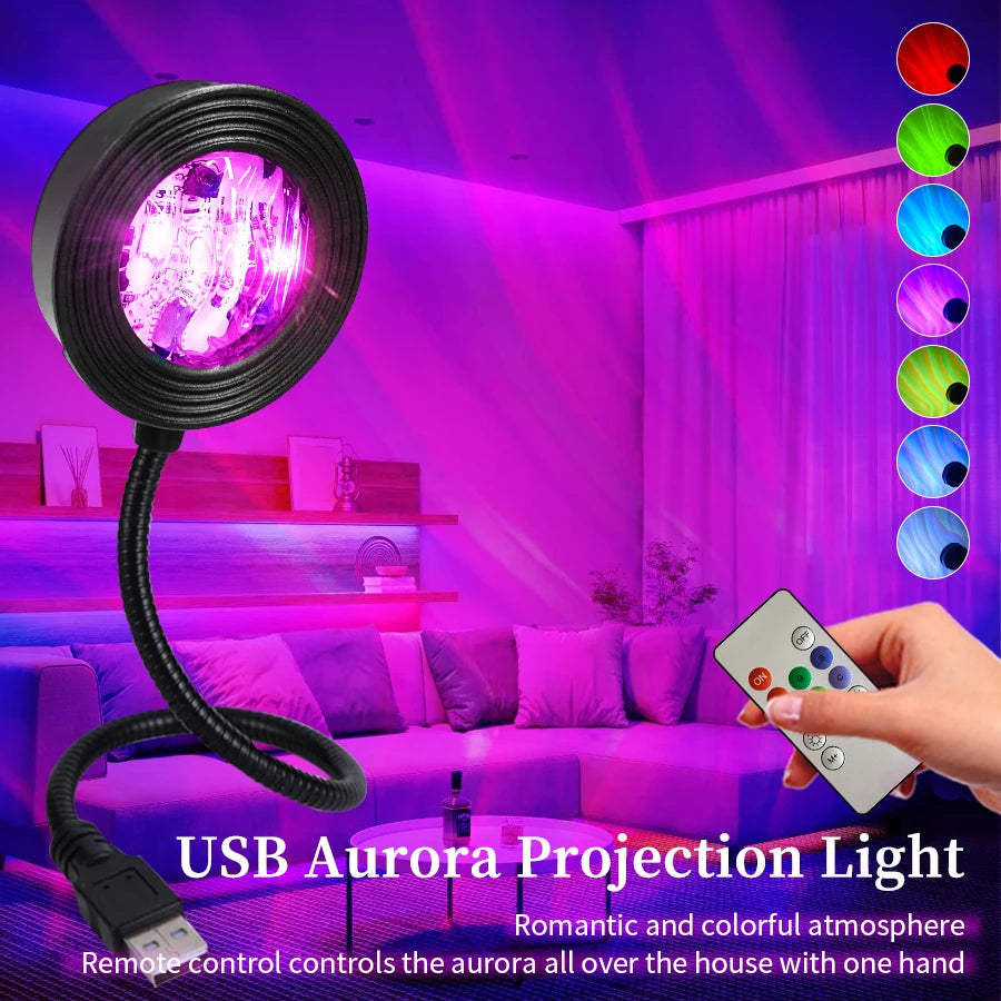 Aurora Wave — LED Water Ripple Ambient Projector