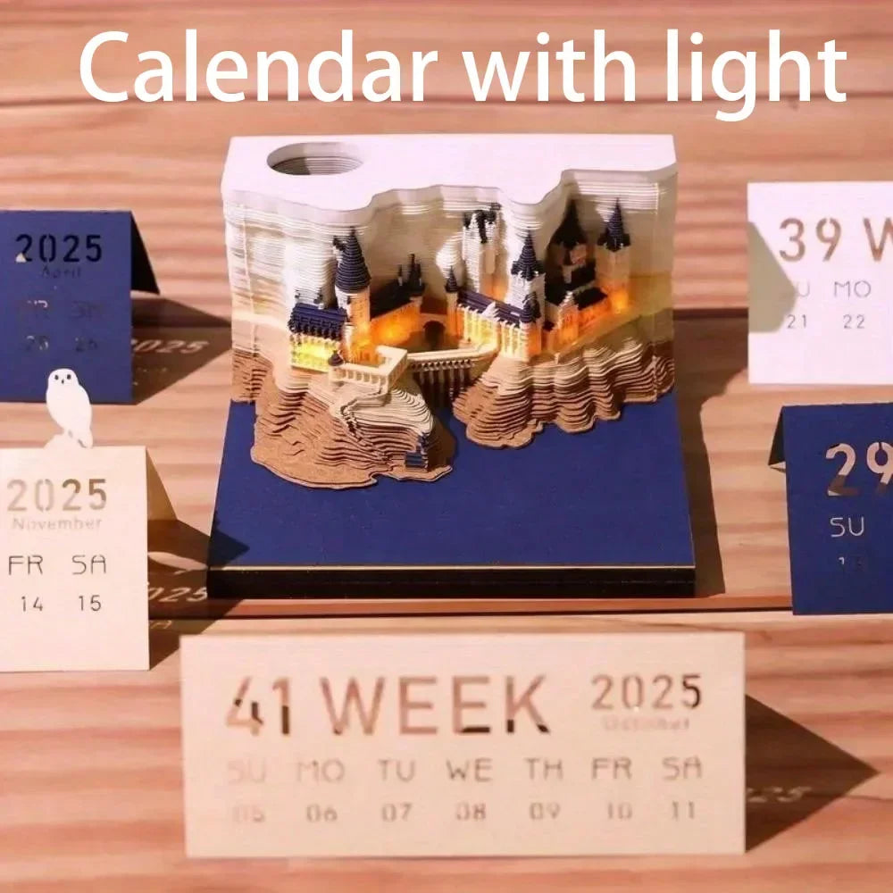 Magic Castle 3D Pop-Up Memo Pad & Desk Calendar