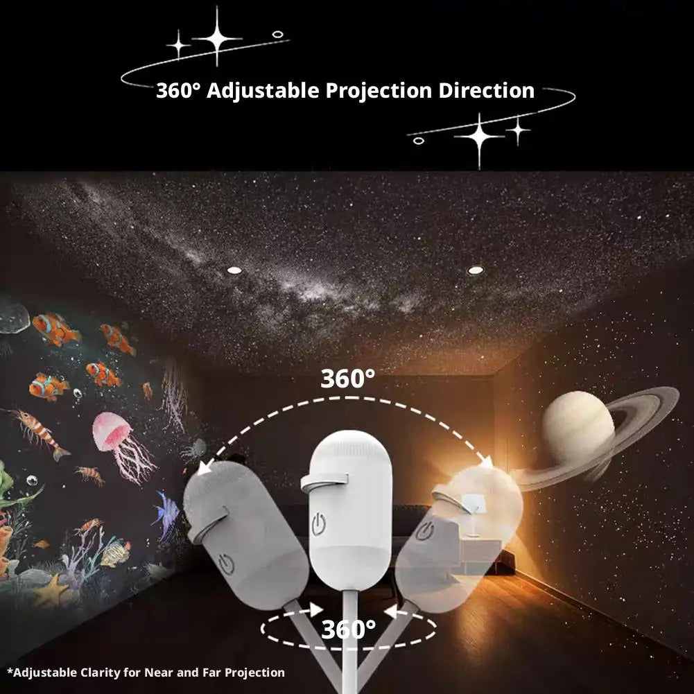 Galaxy Projector Night Light — 2-in-1 Starry Sky & Warm Glow Ambient Lamp