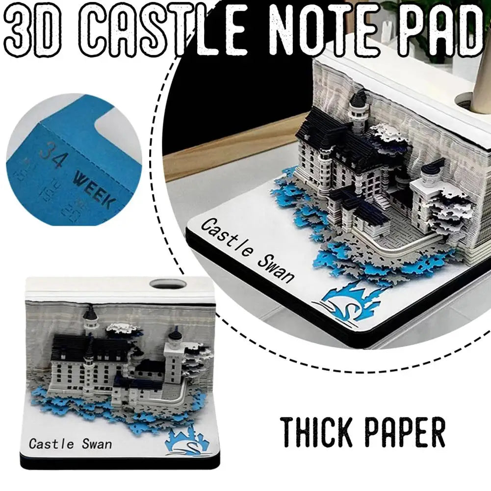 Fairytale Desk — 3D Castle Paper Sculpture Notepad